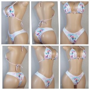 Colorful Unicorn Print Bikini Set